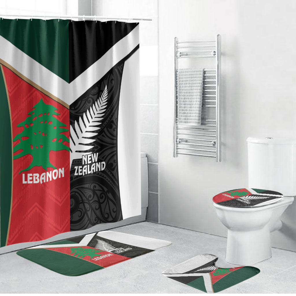 Rugby New Zealand and Lebanon Bathroom Set All Black Cedars Together LT14 Bathroom Set (4 pcs) Multicolor - Polynesian Pride