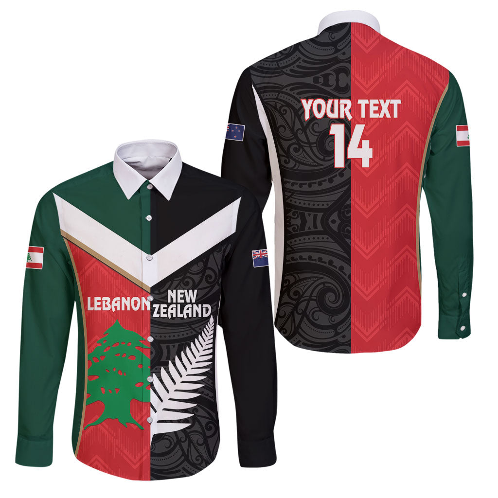 Custom Rugby New Zealand and Lebanon Family Matching Off Shoulder Short Dress and Hawaiian Shirt All Black Cedars Together