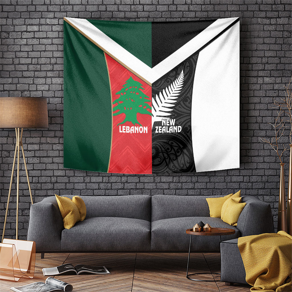 Rugby New Zealand and Lebanon Tapestry All Black Cedars Together LT14 Multicolor - Polynesian Pride