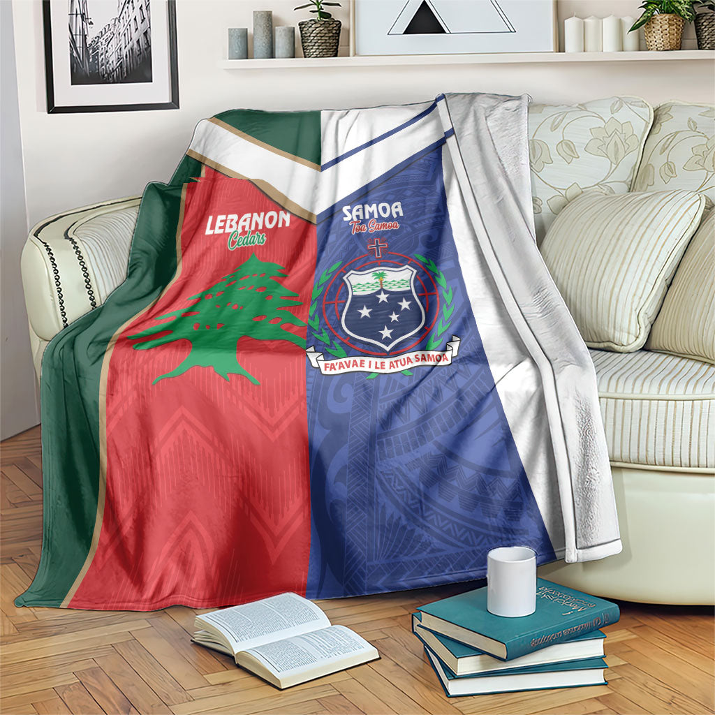 Rugby Samoa and Lebanon Blanket Toa Samoa Cedars Together LT14 Multicolor - Polynesian Pride