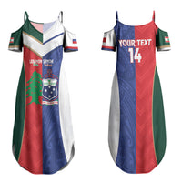Custom Rugby Samoa and Lebanon Couples Matching Summer Maxi Dress and Long Sleeve Button Shirt Toa Samoa Cedars Together