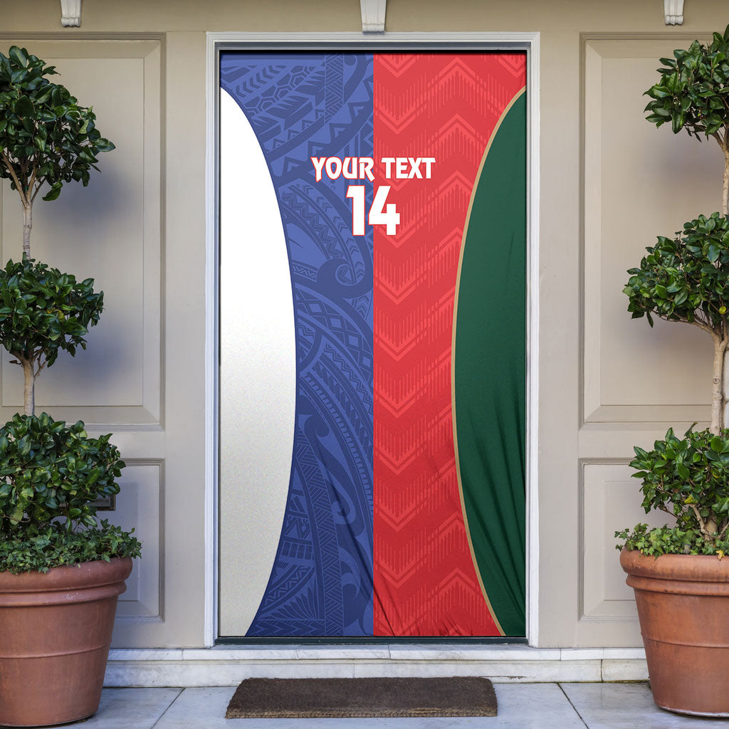 Custom Rugby Samoa and Lebanon Door Cover Toa Samoa Cedars Together LT14 Multicolor - Polynesian Pride