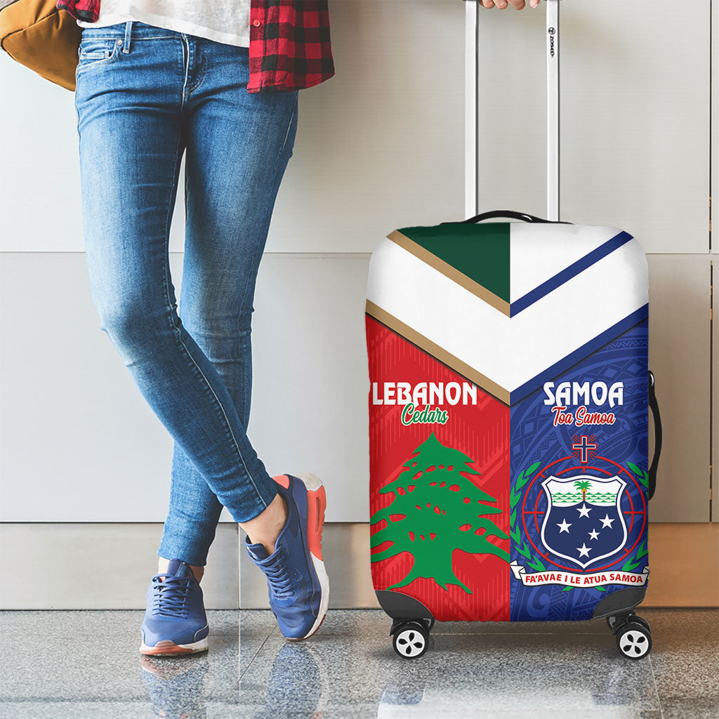 Rugby Samoa and Lebanon Luggage Cover Toa Samoa Cedars Together