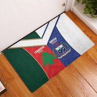 Rugby Samoa and Lebanon Rubber Doormat Toa Samoa Cedars Together