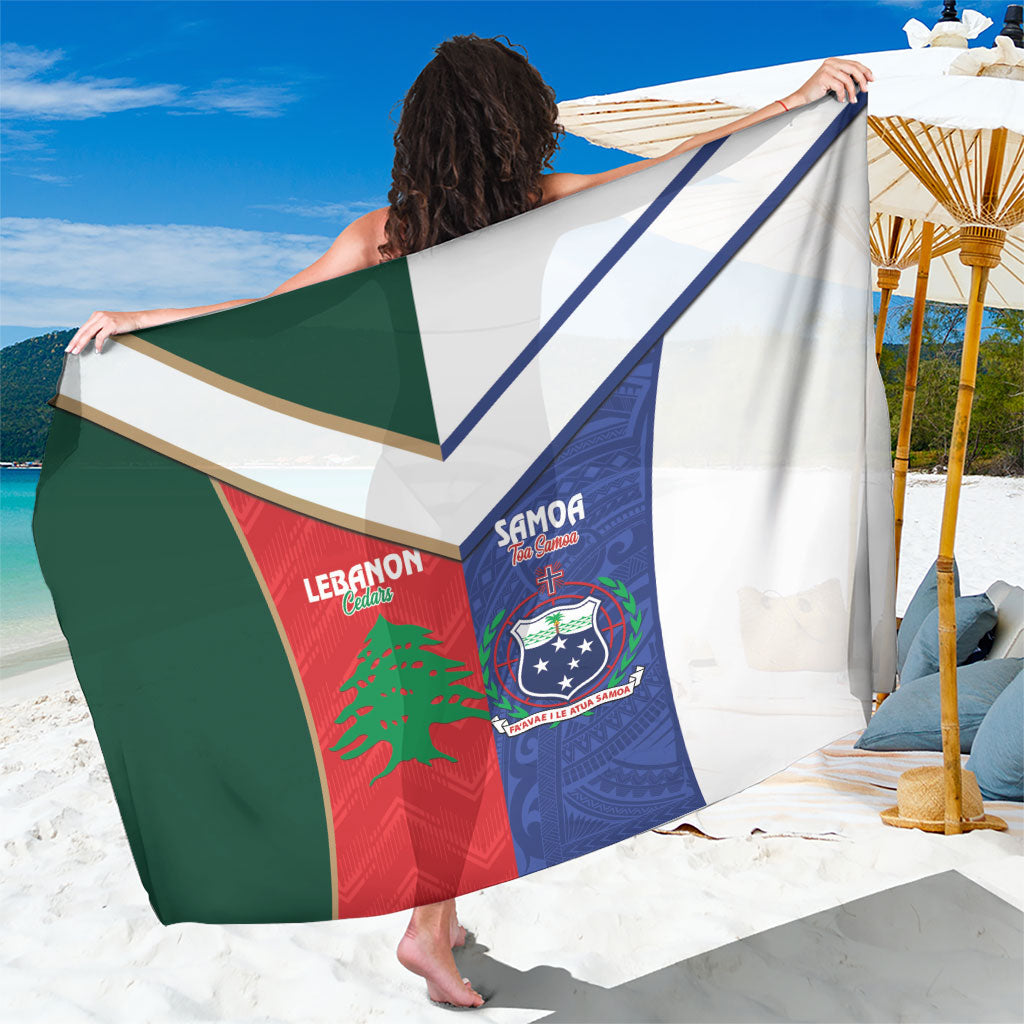 Rugby Samoa and Lebanon Sarong Toa Samoa Cedars Together LT14 One Size 44 x 66 inches Multicolor - Polynesian Pride