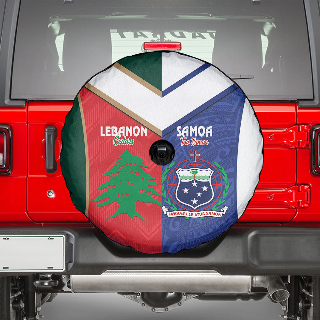 Rugby Samoa and Lebanon Spare Tire Cover Toa Samoa Cedars Together
