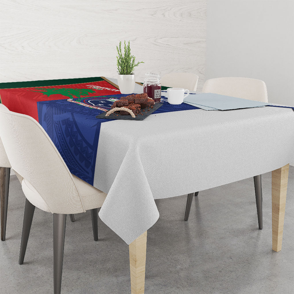 Rugby Samoa and Lebanon Tablecloth Toa Samoa Cedars Together