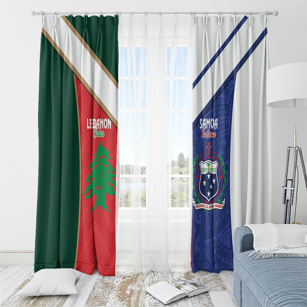 Rugby Samoa and Lebanon Window Curtain Toa Samoa Cedars Together