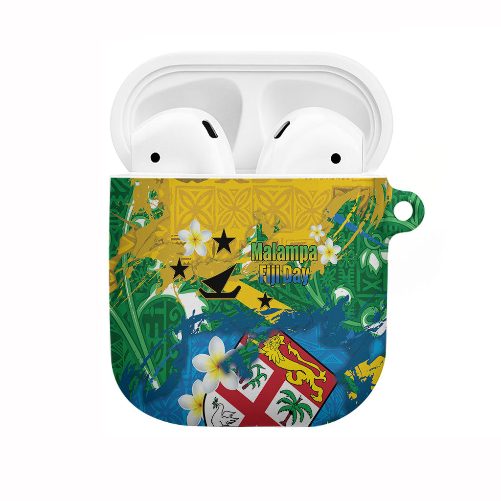 Malampa Fiji Day AirPods Case 10 October Together We Grow Grunge Tapa Motifs LT14 Multicolor - Polynesian Pride
