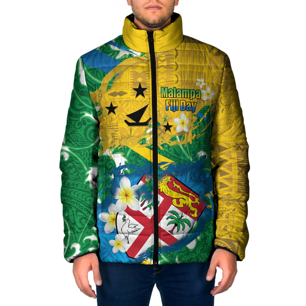 Malampa Fiji Day Padded Jacket 10 October Together We Grow Grunge Tapa Motifs