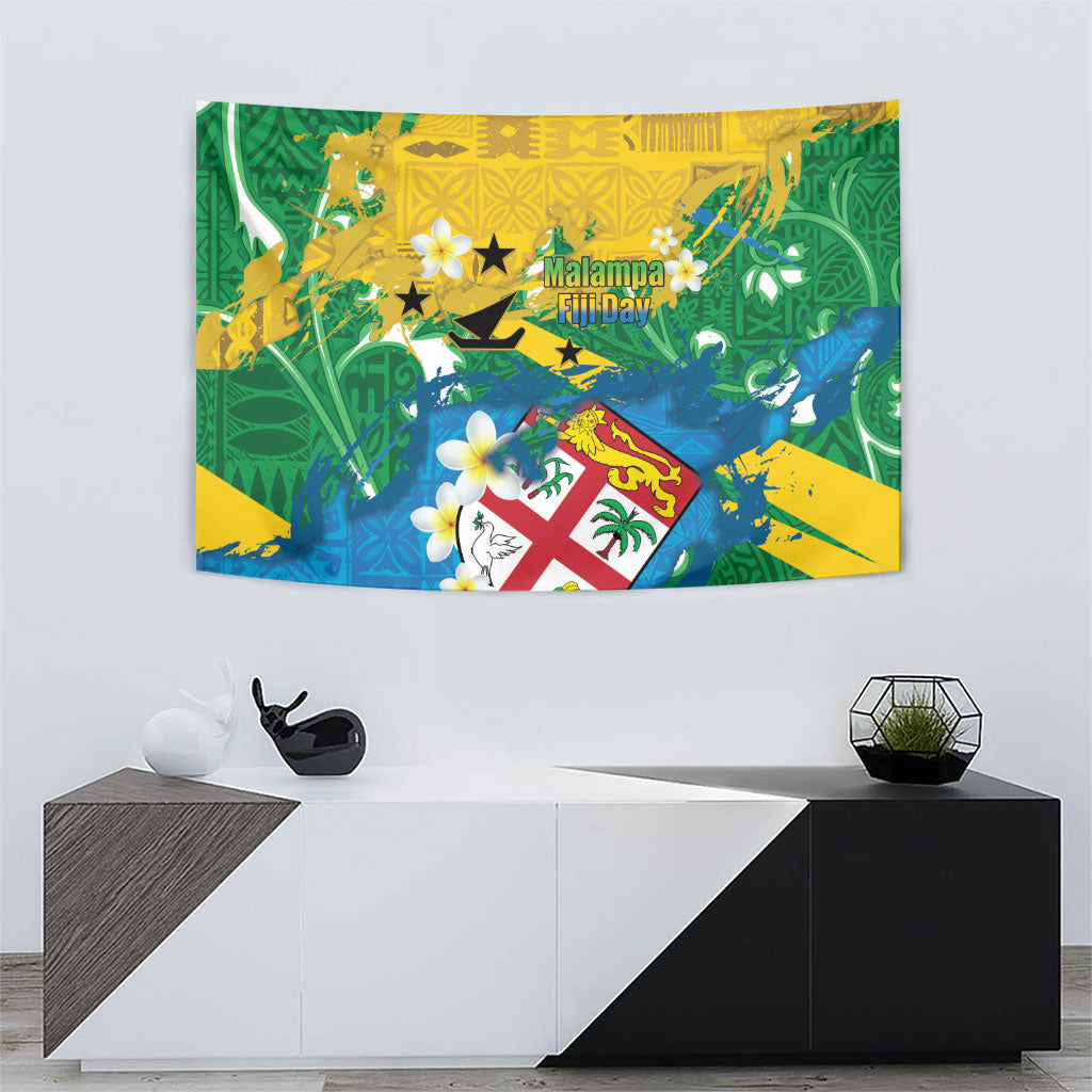 Malampa Fiji Day Tapestry 10 October Together We Grow Grunge Tapa Motifs