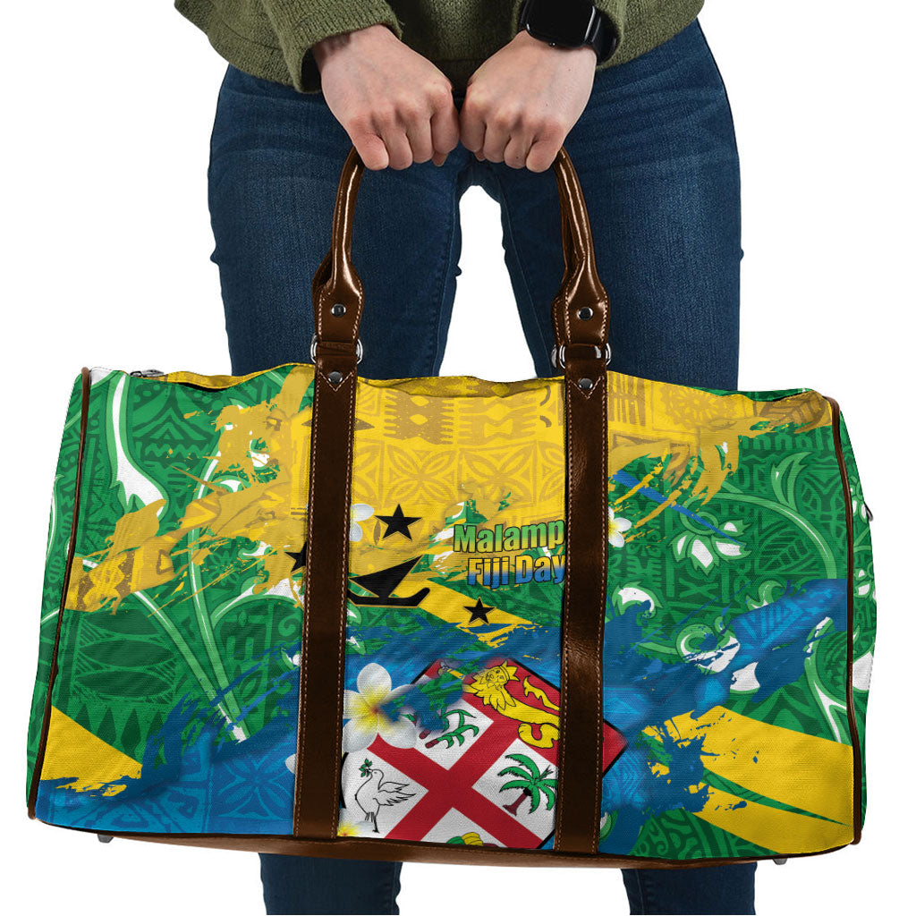 Malampa Fiji Day Travel Bag 10 October Together We Grow Grunge Tapa Motifs LT14 Multicolor - Polynesian Pride