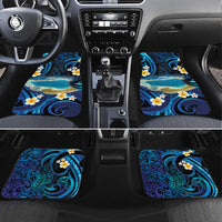 French Polynesia Tetiaroa Atoll Car Mats Polynesian Curves Style LT14 Set 4pcs Blue - Polynesian Pride