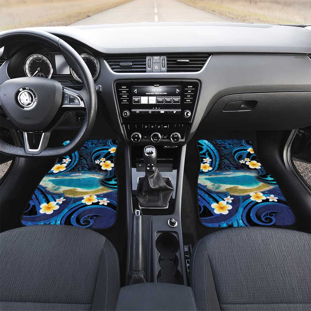 French Polynesia Tetiaroa Atoll Car Mats Polynesian Curves Style LT14 Set 2pcs - Front Blue - Polynesian Pride