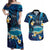 French Polynesia Tetiaroa Atoll Couples Matching Off Shoulder Maxi Dress and Hawaiian Shirt Polynesian Curves Style