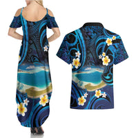 French Polynesia Tetiaroa Atoll Couples Matching Summer Maxi Dress and Hawaiian Shirt Polynesian Curves Style LT14 - Polynesian Pride