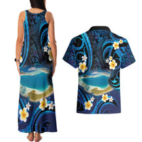 French Polynesia Tetiaroa Atoll Couples Matching Tank Maxi Dress and Hawaiian Shirt Polynesian Curves Style LT14 - Polynesian Pride