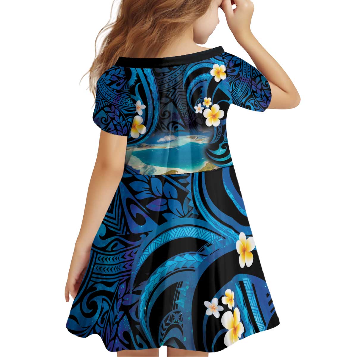 French Polynesia Tetiaroa Atoll Family Matching Off Shoulder Short Dress and Hawaiian Shirt Polynesian Curves Style