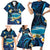 French Polynesia Tetiaroa Atoll Family Matching Short Sleeve Bodycon Dress and Hawaiian Shirt Polynesian Curves Style