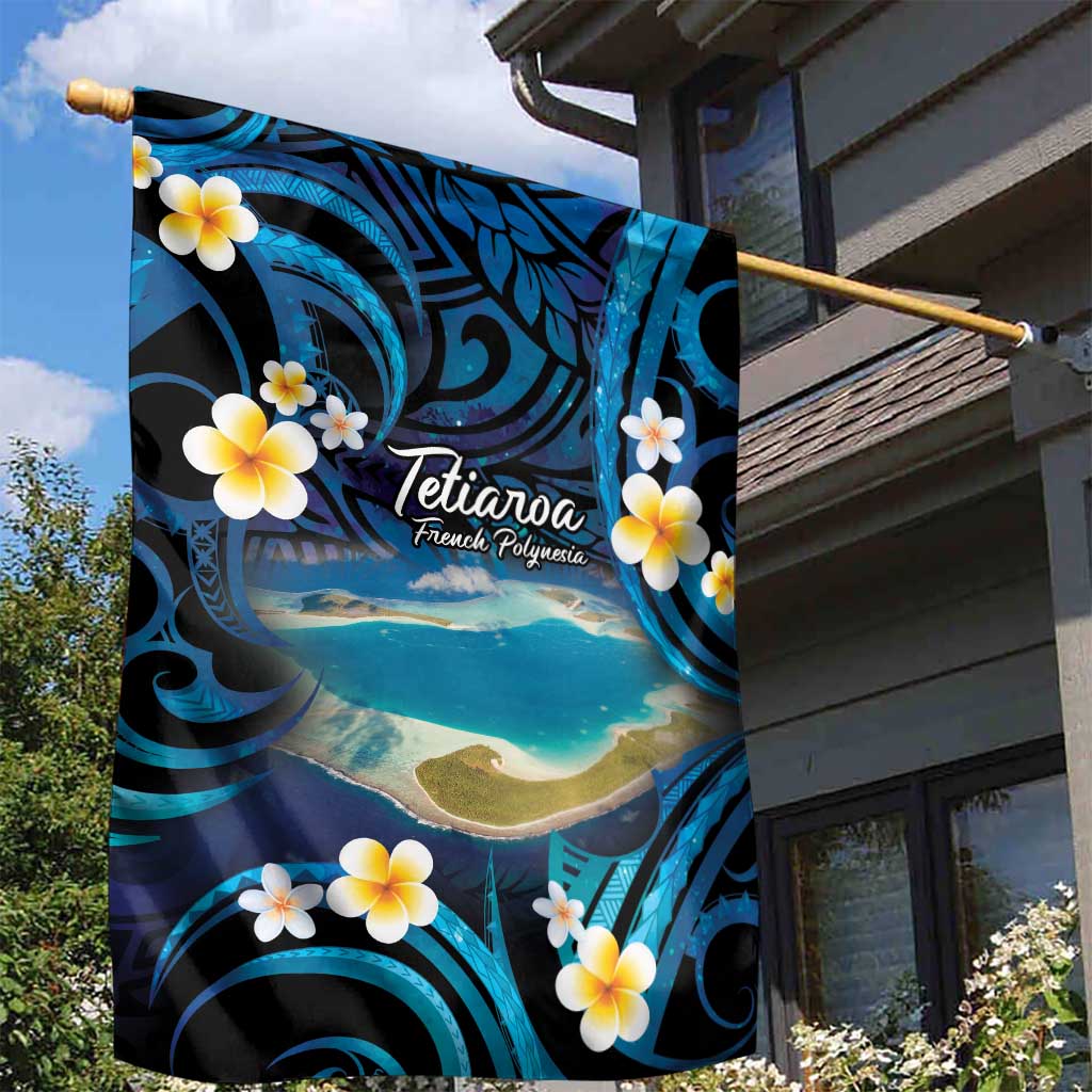French Polynesia Tetiaroa Atoll Garden Flag Polynesian Curves Style LT14 - Polynesian Pride