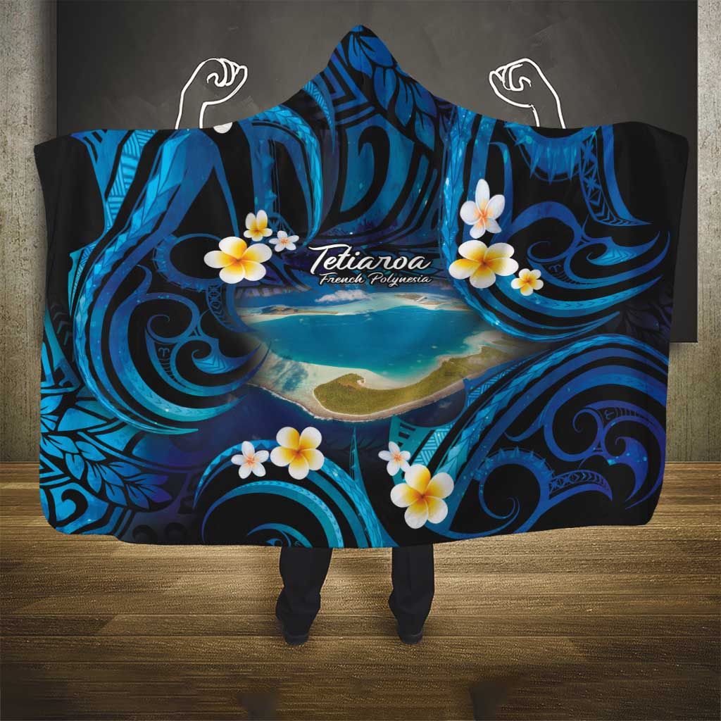 French Polynesia Tetiaroa Atoll Hooded Blanket Polynesian Curves Style LT14 - Polynesian Pride