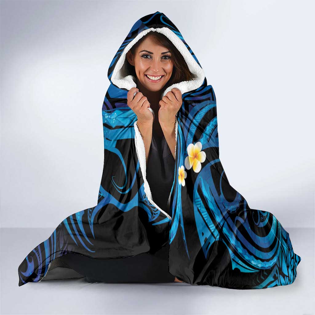 French Polynesia Tetiaroa Atoll Hooded Blanket Polynesian Curves Style LT14 - Polynesian Pride