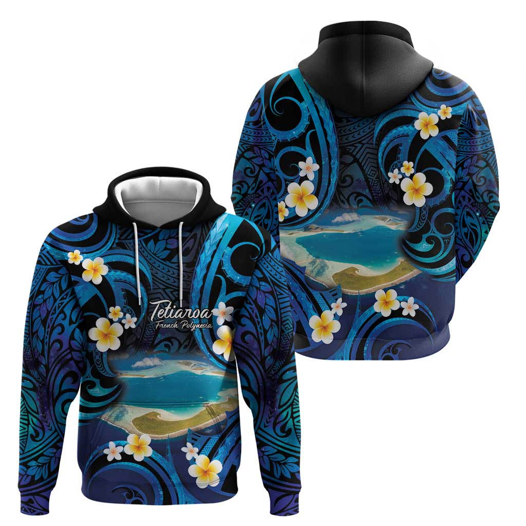 French Polynesia Tetiaroa Atoll Hoodie Polynesian Curves Style LT14 - Polynesian Pride