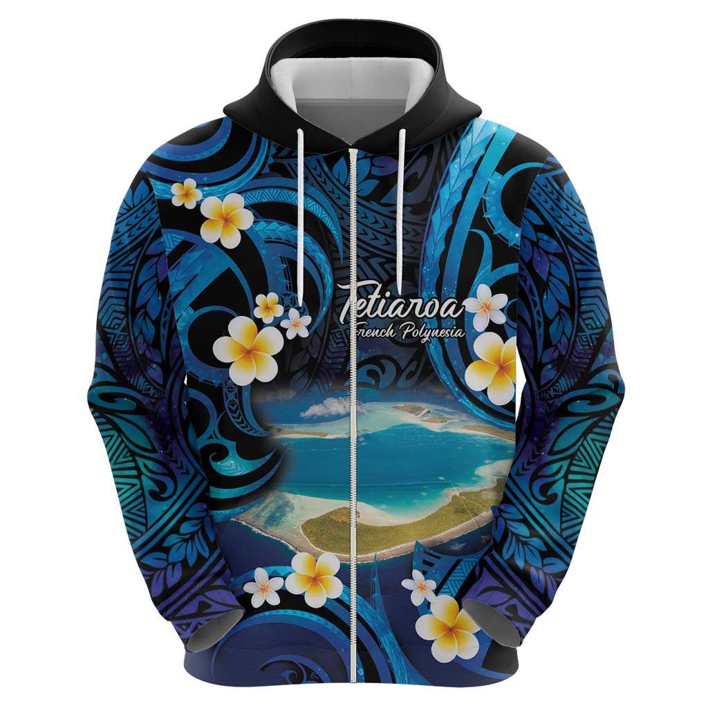 French Polynesia Tetiaroa Atoll Hoodie Polynesian Curves Style LT14 - Polynesian Pride