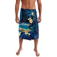 French Polynesia Tetiaroa Atoll Lavalava Polynesian Curves Style LT14 Blue - Polynesian Pride