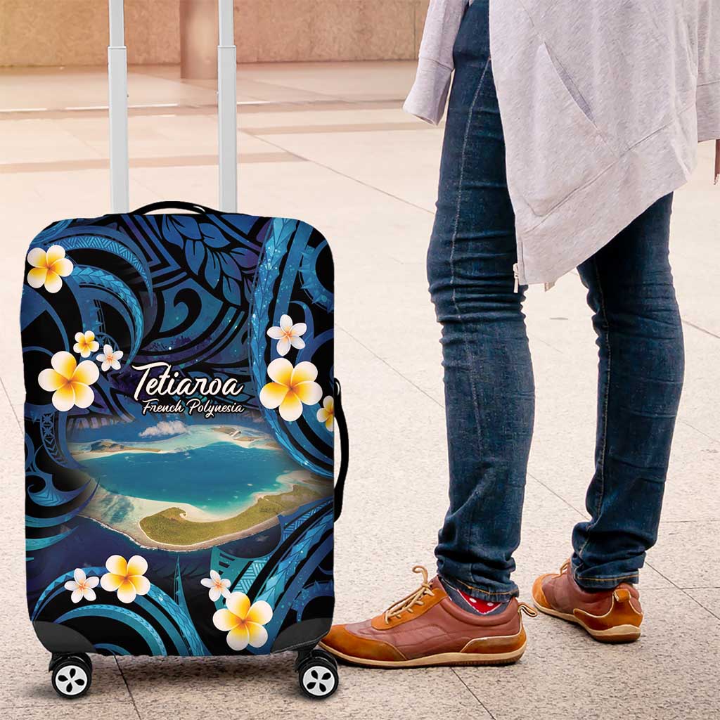 French Polynesia Tetiaroa Atoll Luggage Cover Polynesian Curves Style