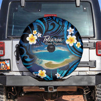 French Polynesia Tetiaroa Atoll Spare Tire Cover Polynesian Curves Style LT14 Blue - Polynesian Pride