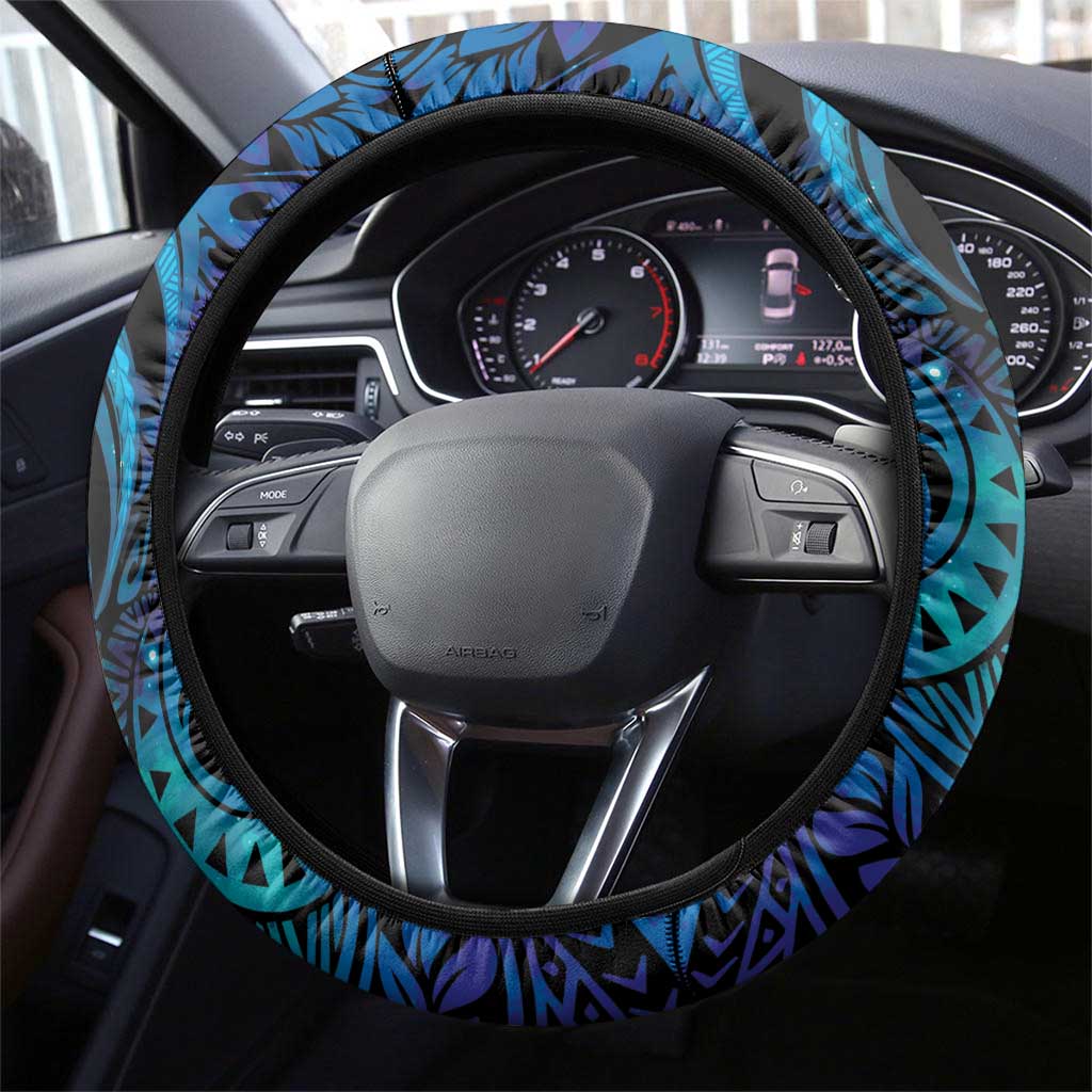 French Polynesia Tetiaroa Atoll Steering Wheel Cover Polynesian Curves Style LT14 - Polynesian Pride