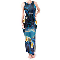 French Polynesia Tetiaroa Atoll Tank Maxi Dress Polynesian Curves Style LT14 Women Blue - Polynesian Pride