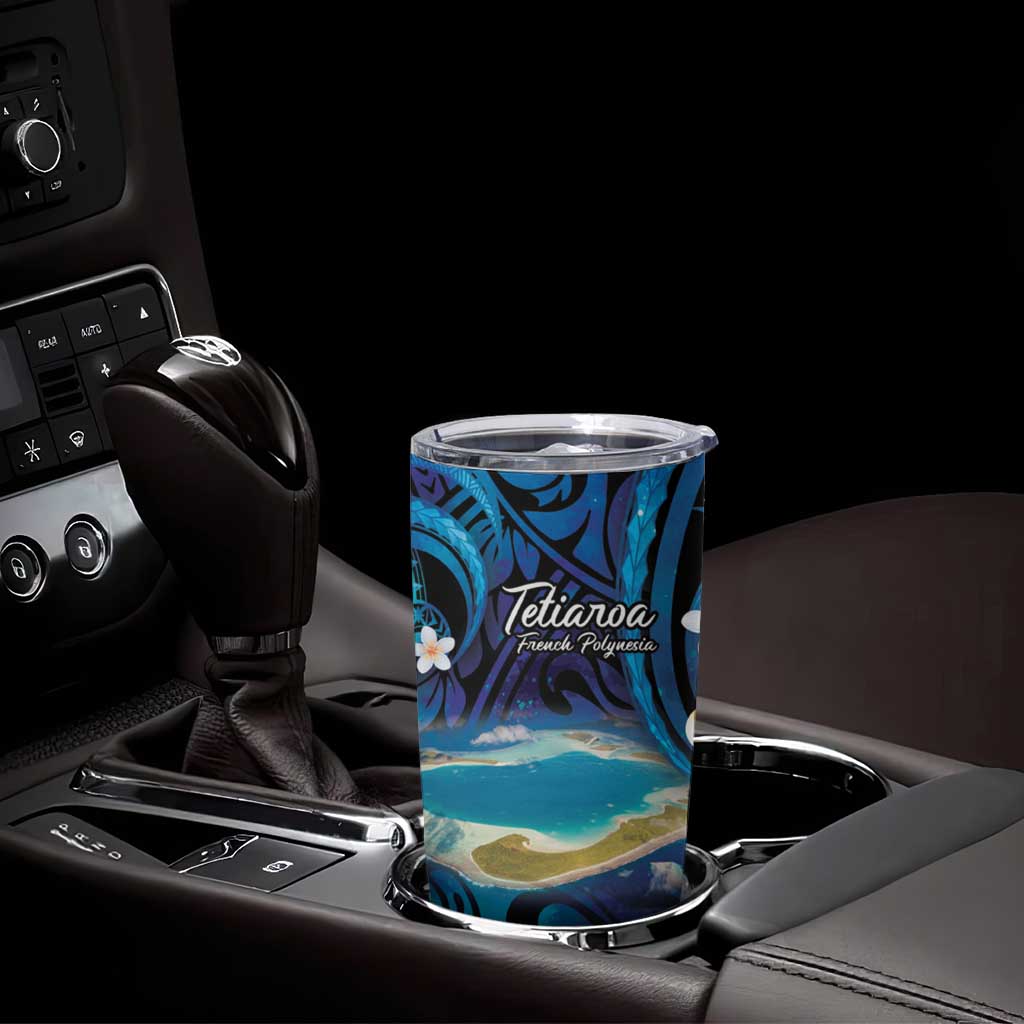 Personalised French Polynesia Tetiaroa Atoll Tumbler Cup Polynesian Curves Style LT14 - Polynesian Pride
