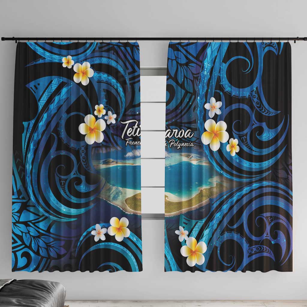 French Polynesia Tetiaroa Atoll Window Curtain Polynesian Curves Style