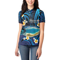 French Polynesia Tetiaroa Atoll Women Polo Shirt Polynesian Curves Style