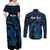 Personalised Tahiti Moorea Atoll Couples Matching Off Shoulder Maxi Dress and Long Sleeve Button Shirt Polynesian Sea Turtle