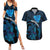 Personalised Tahiti Moorea Atoll Couples Matching Summer Maxi Dress and Hawaiian Shirt Polynesian Sea Turtle