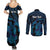 Personalised Tahiti Moorea Atoll Couples Matching Summer Maxi Dress and Long Sleeve Button Shirt Polynesian Sea Turtle