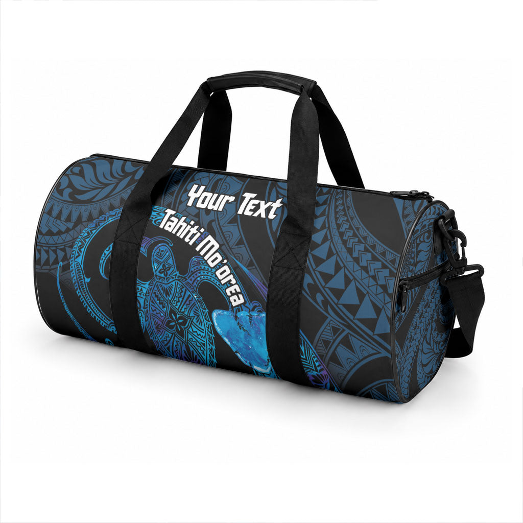 Personalised Tahiti Moorea Atoll Duffle Bag Polynesian Sea Turtle LT14 - Polynesian Pride