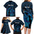 Personalised Tahiti Moorea Atoll Family Matching Long Sleeve Bodycon Dress and Hawaiian Shirt Polynesian Sea Turtle