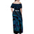 Personalised Tahiti Moorea Atoll Off Shoulder Maxi Dress Polynesian Sea Turtle