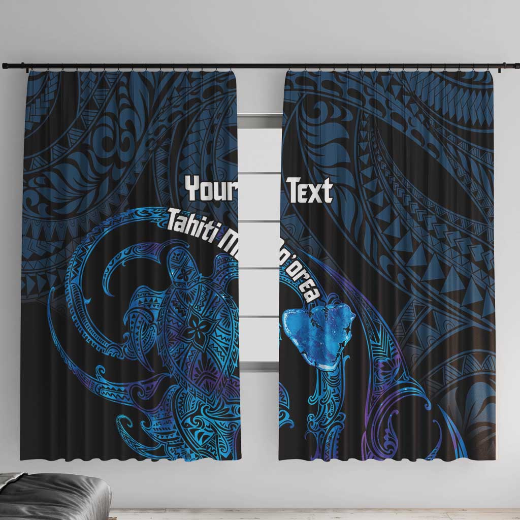 Personalised Tahiti Moorea Atoll Window Curtain Polynesian Sea Turtle