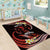 Personalised Tahiti Bora Bora Area Rug Manta Rays With Polynesian Plumeria