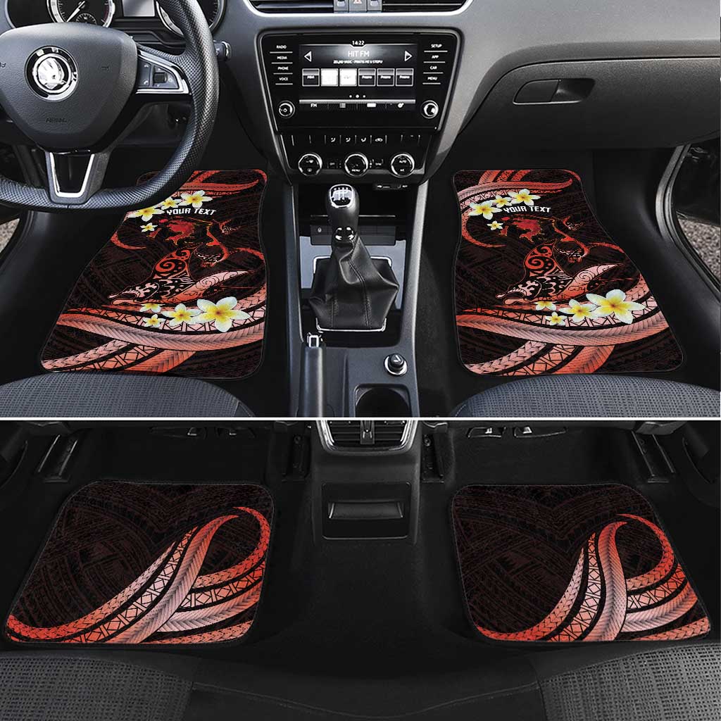 Personalised Tahiti Bora Bora Car Mats Manta Rays With Polynesian Plumeria