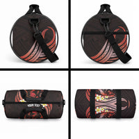 Personalised Tahiti Bora Bora Duffle Bag Manta Rays With Polynesian Plumeria LT14 - Polynesian Pride