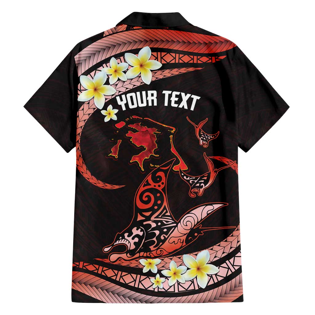 Personalised Tahiti Bora Bora Family Matching Off Shoulder Maxi Dress and Hawaiian Shirt Manta Rays With Polynesian Plumeria