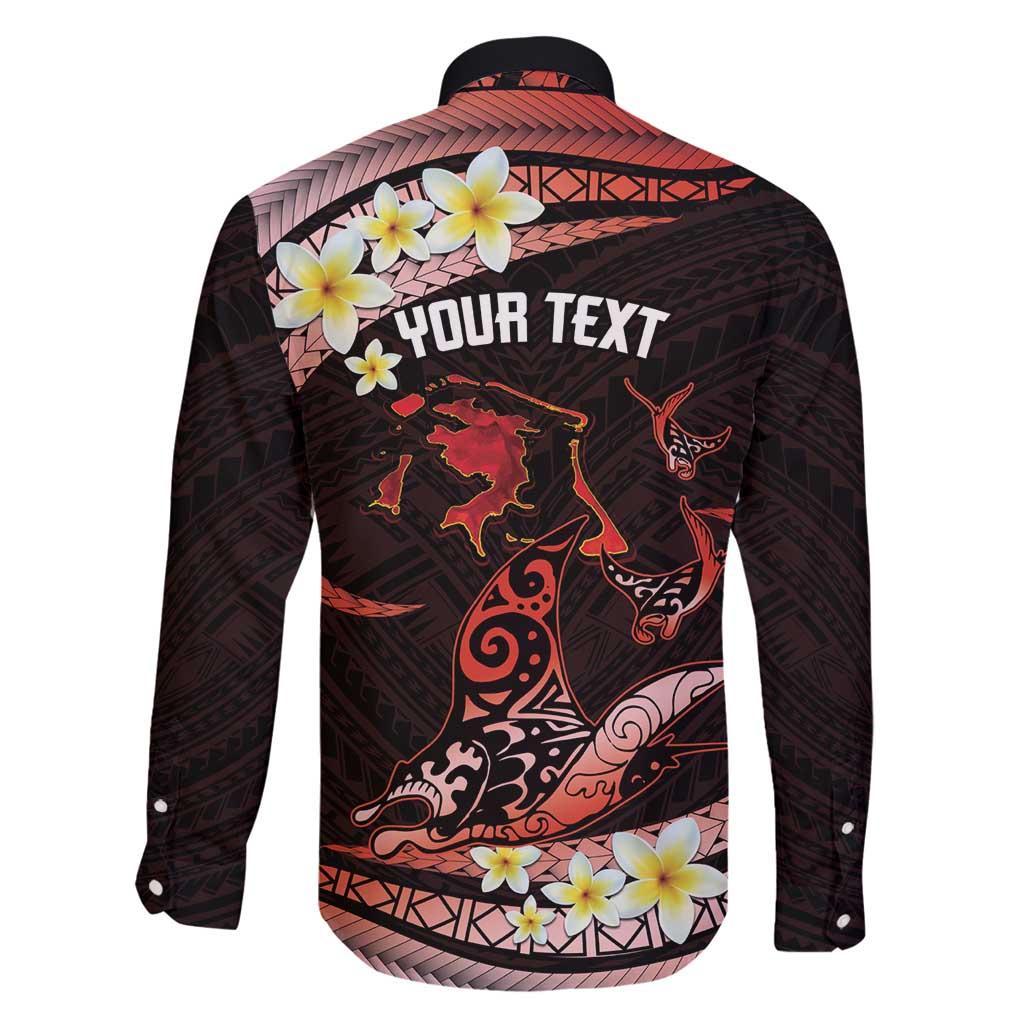 Personalised Tahiti Bora Bora Family Matching Summer Maxi Dress and Hawaiian Shirt Manta Rays With Polynesian Plumeria