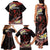 Personalised Tahiti Bora Bora Family Matching Tank Maxi Dress and Hawaiian Shirt Manta Rays With Polynesian Plumeria