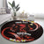 Personalised Tahiti Bora Bora Round Carpet Manta Rays With Polynesian Plumeria